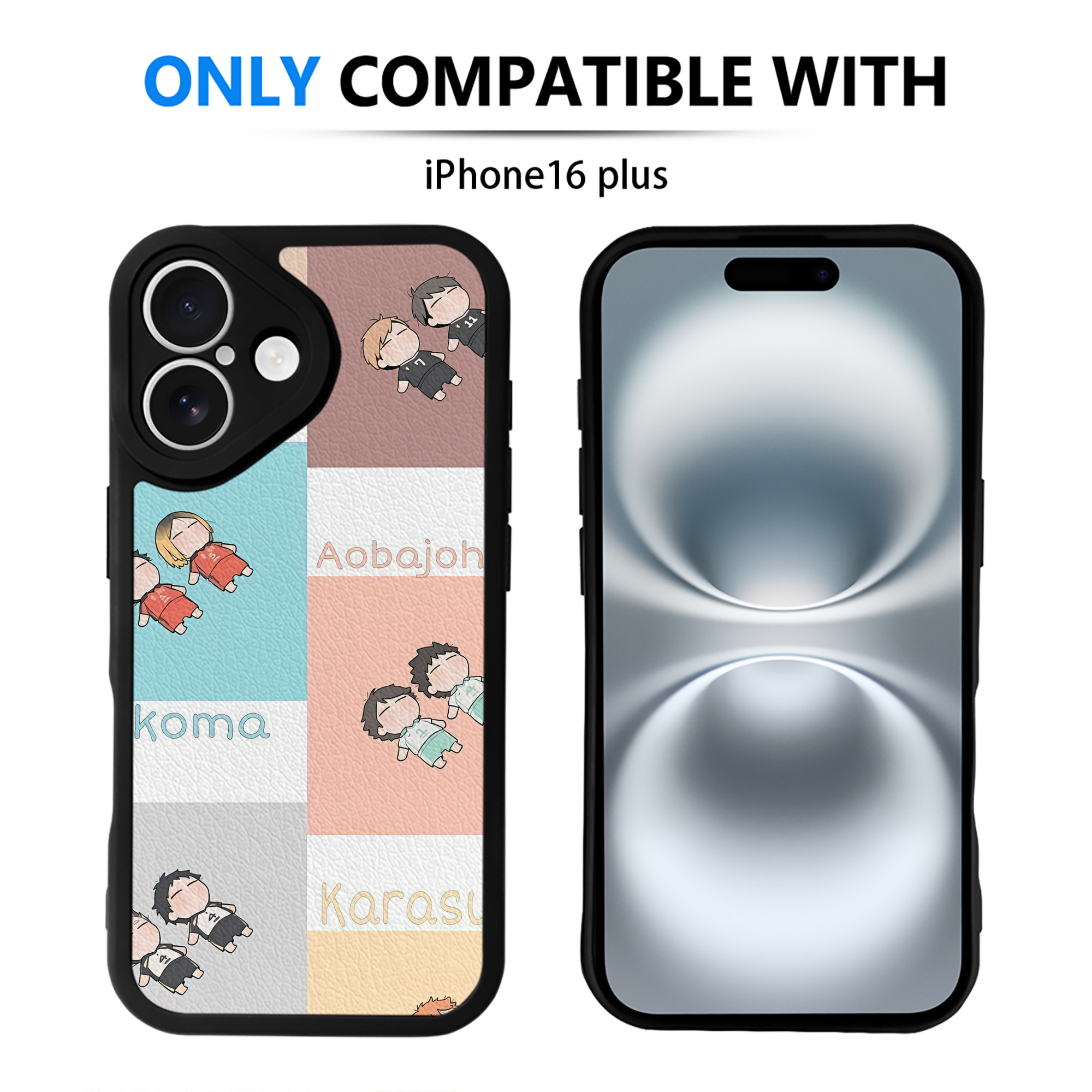 （画像用） ハイキュー!! Haikyu!! 【iPhone 16シリーズ対応】シリコンスマホケース（レザー調） 材質：シリコン